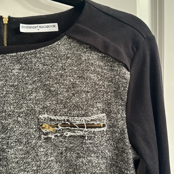 Goodnight Macaroon black and grey sweater. - Picture 3 of 5